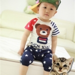 【NINI衣鋪】韓版夏裝寶寶小熊套裝 0 ~ 3.5歲 潮裝 (女裝，男裝，情侶裝，童裝)