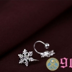 【耳環】韓國可愛雪花  夾式耳環/耳釘耳環